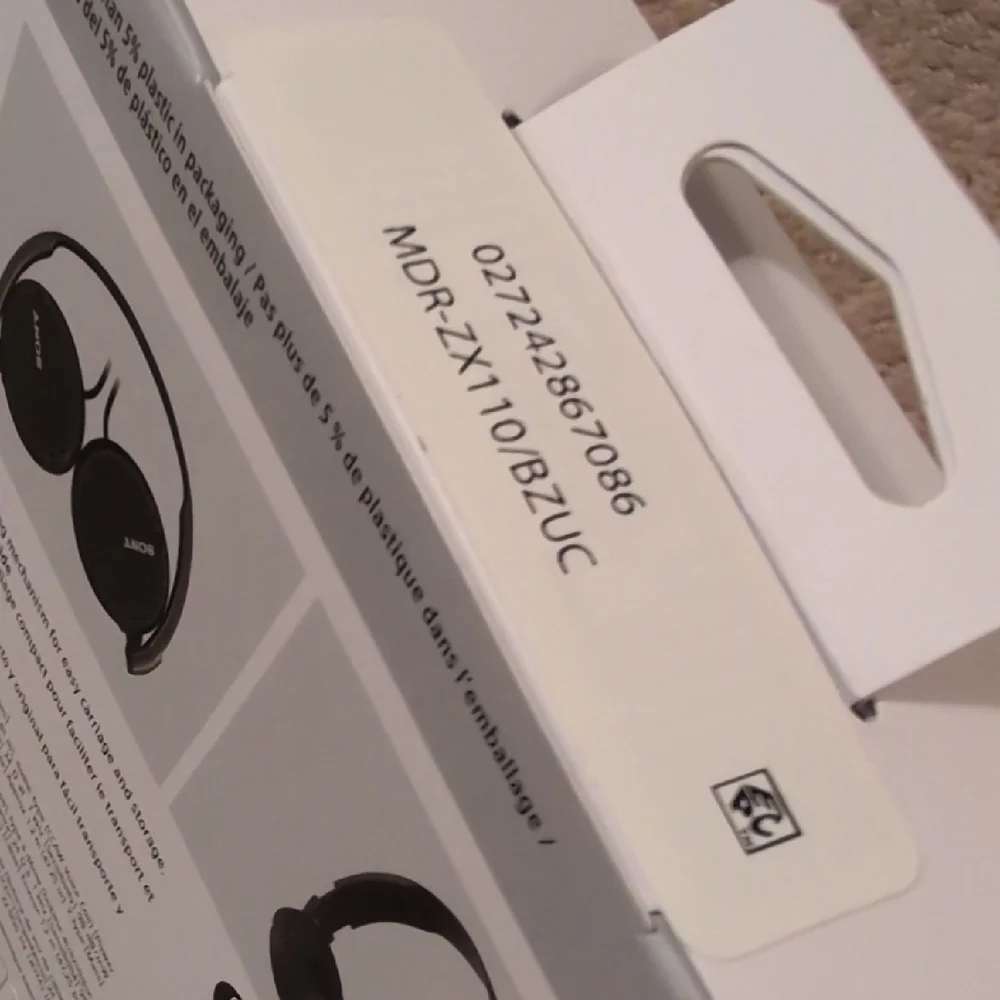 Sony On-Ear Black Headphones MDR-ZX110 NWT Factory Sealed